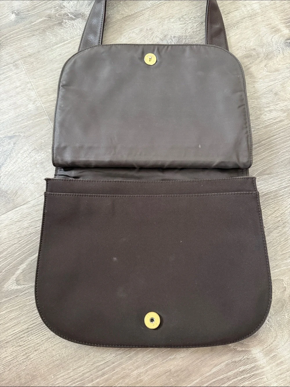 Dark Brown Genuine Leather Messenger Bag with Wide Shoulder Strap